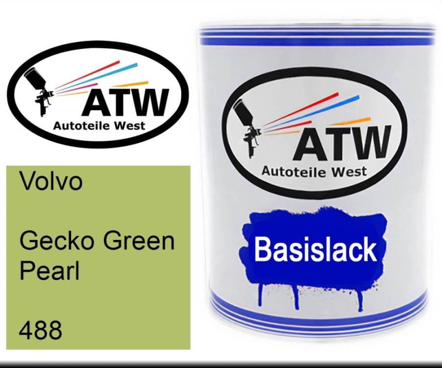 Volvo, Gecko Green Pearl, 488: 1L Lackdose, von ATW Autoteile West.